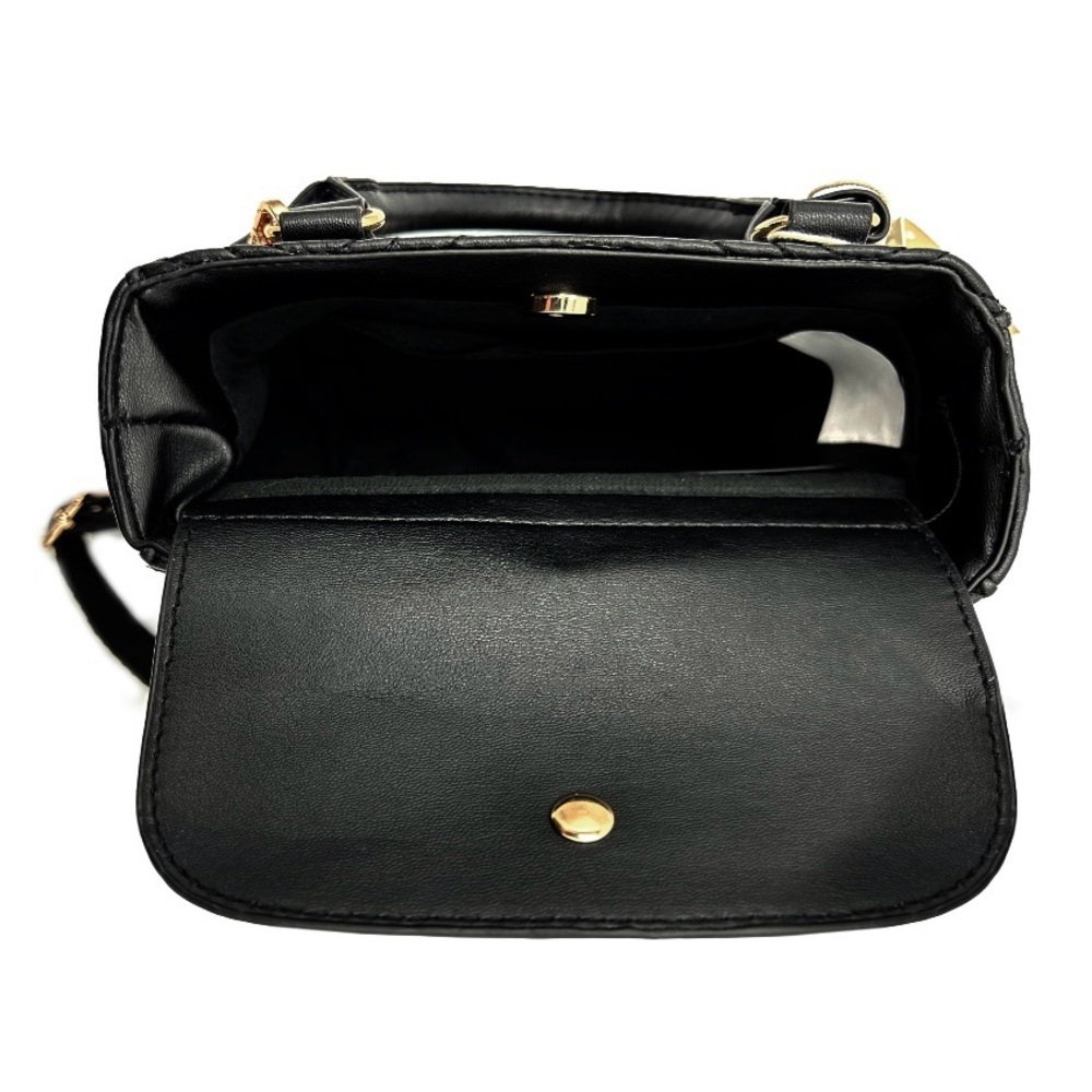 Valentino Orlandi Quilted Black Vegan Leather Satchel / Crossbody – NWT - Picture 5 of 7